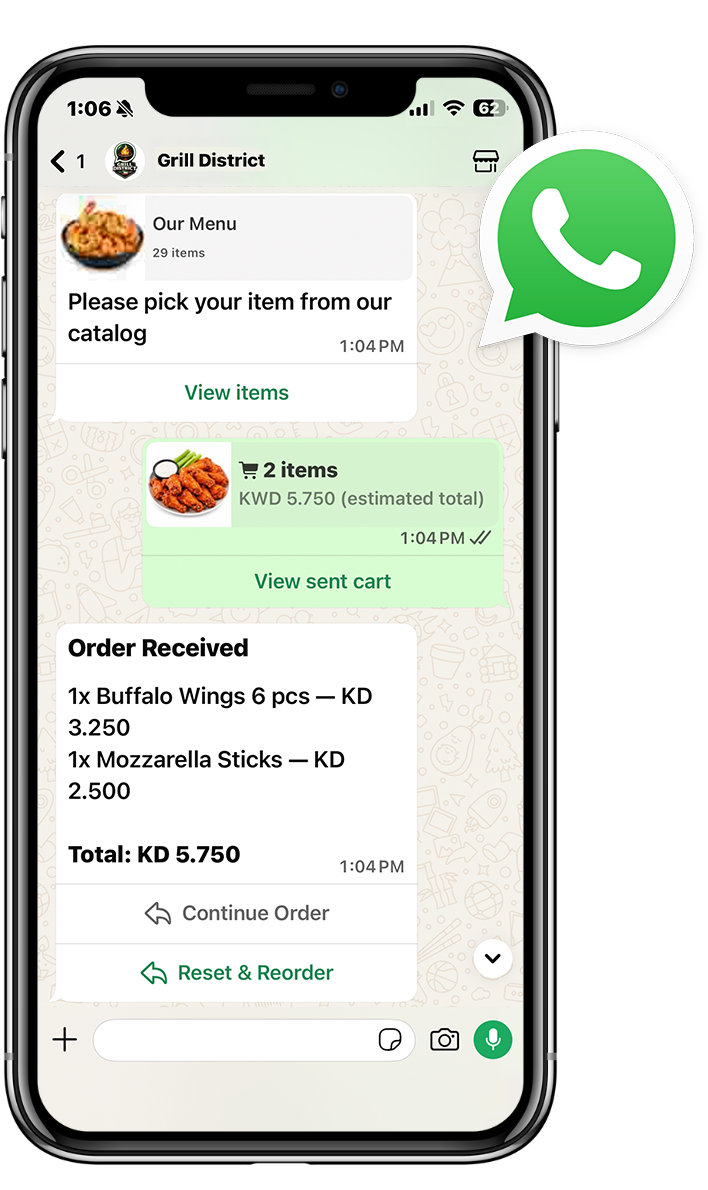 WhatsApp Restaurant Ordering System
